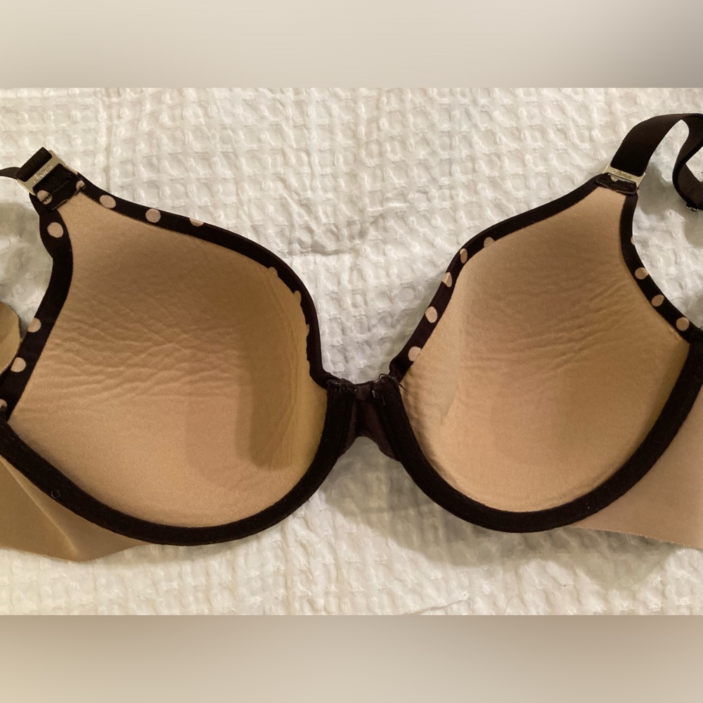 Soma Vanishing Back Full Coverage Underwire Brown and Beige Polka Dot Bra 34C - Picture 5 of 12